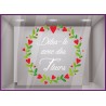 Sticker Couronne Dites-le avec des fleurs fete des meres saint valentin mode fleuriste bijouterie parfumerie calicot vitrophanie