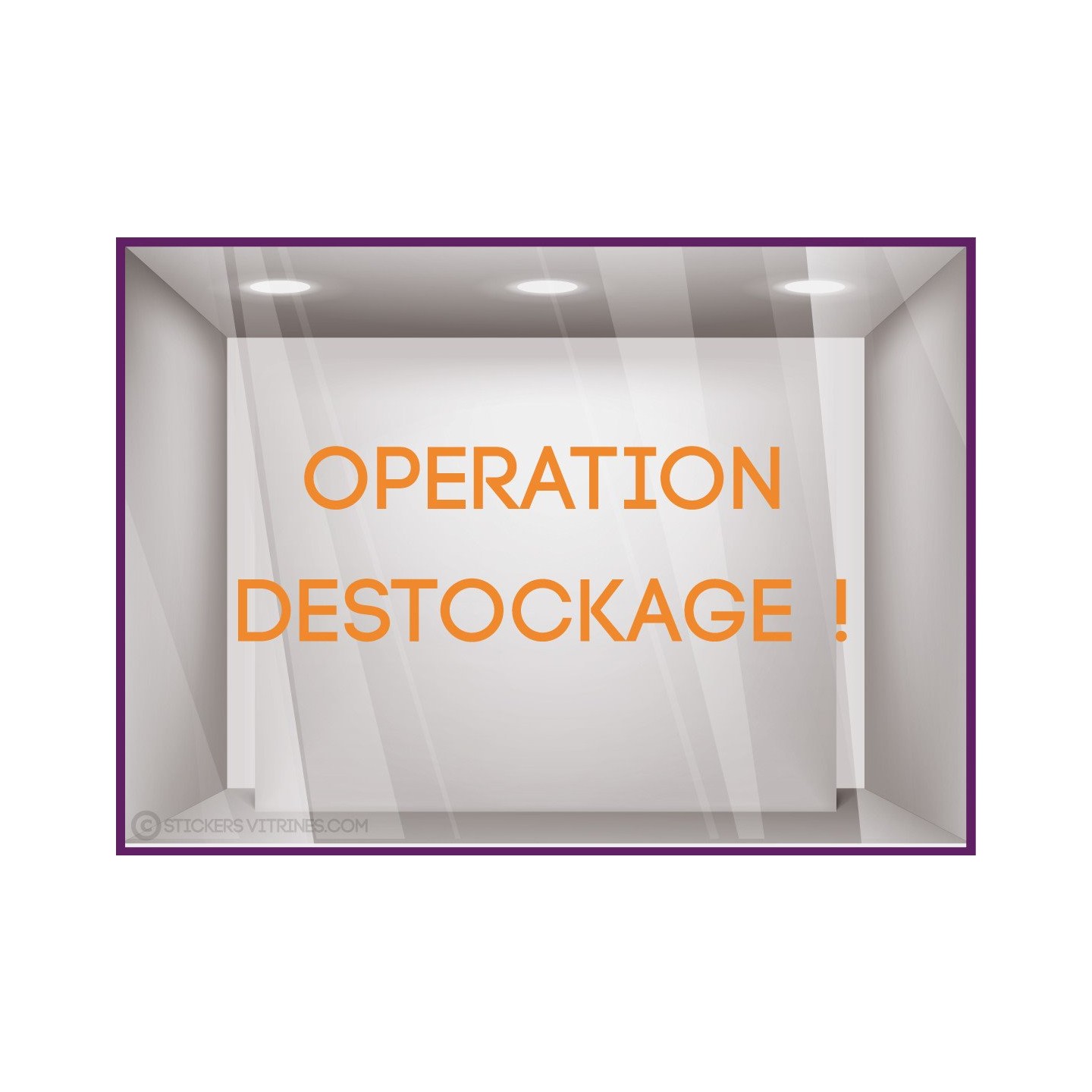 Sticker Lettrage Opération Destockage vitrophanie soldes braderie enseigne devanture vitrine boutique mode maroquinerie