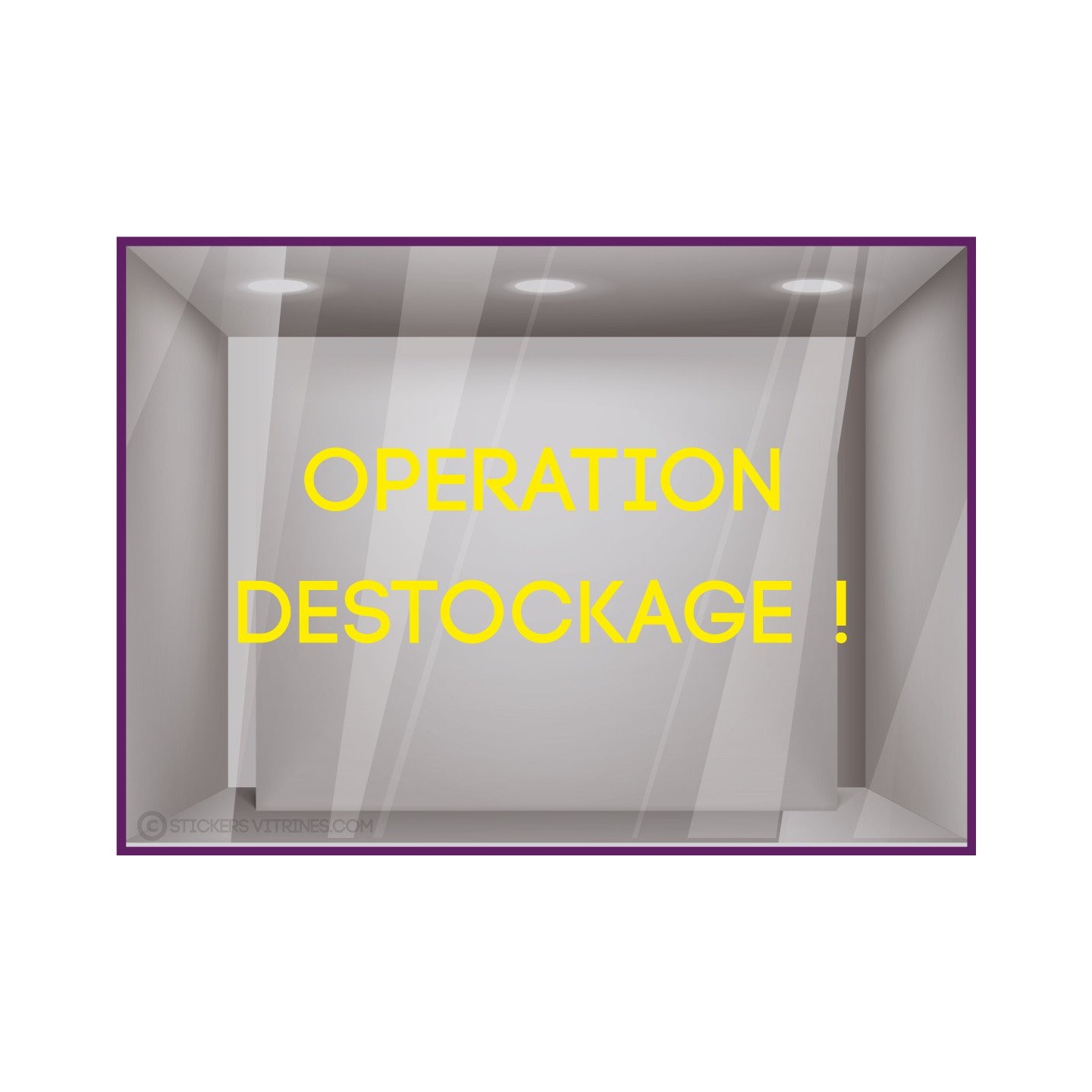 Sticker Lettrage Opération Destockage vitrophanie soldes braderie enseigne devanture vitrine boutique mode maroquinerie