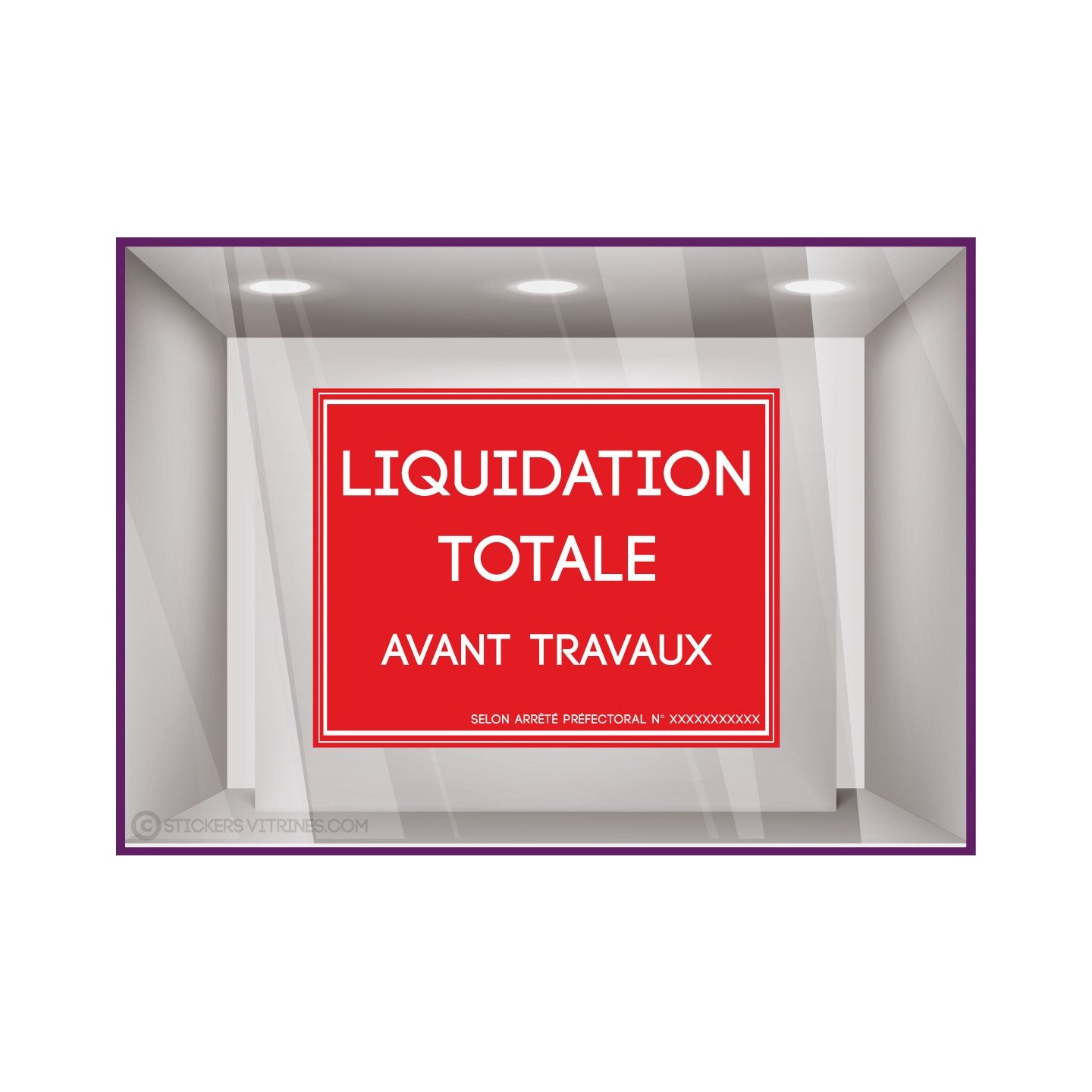 Sticker liquidation totale avant travaux `a personnaliser