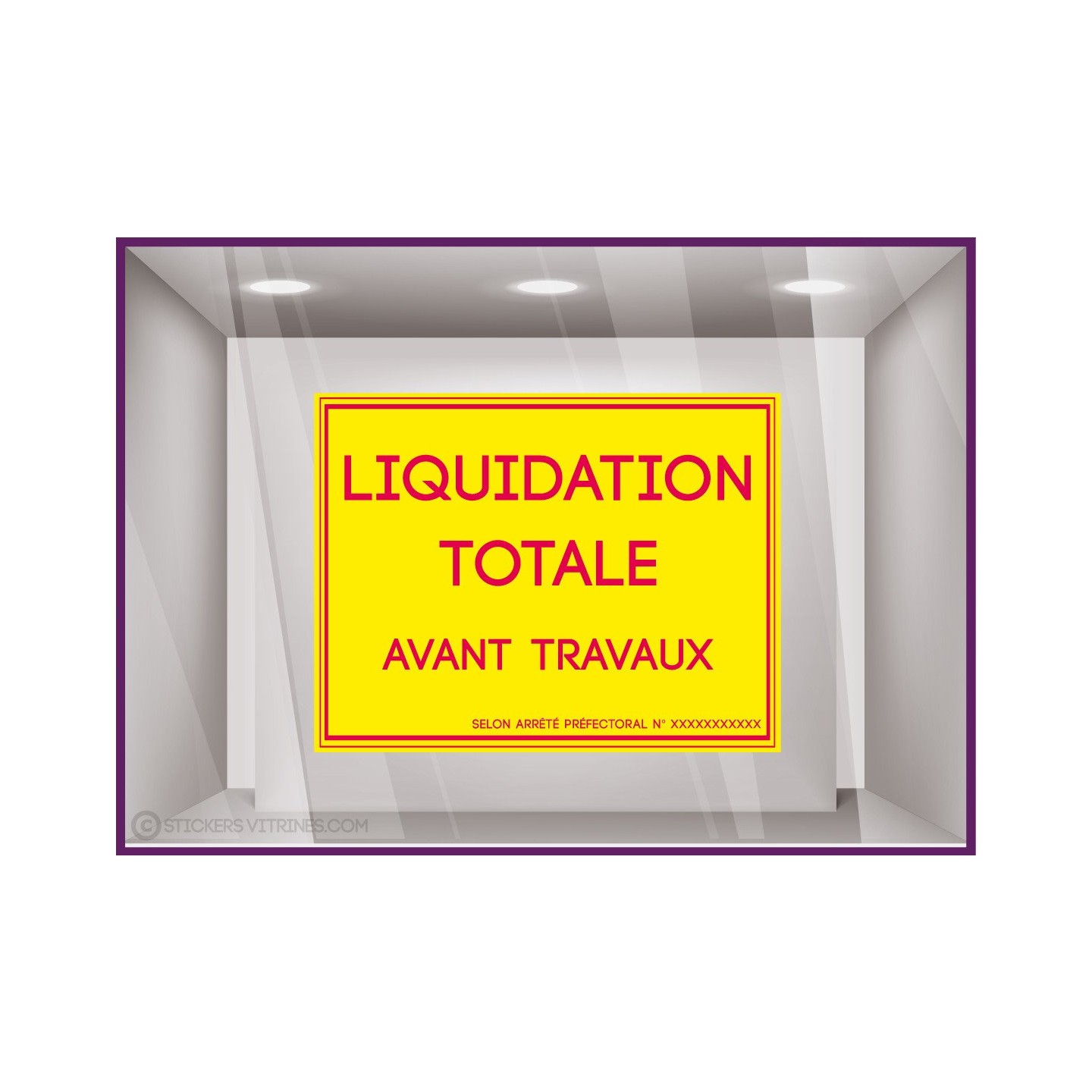 Sticker liquidation totale avant travaux `a personnaliser