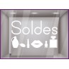 Sticker Soldes beauté parfumerie mode calicot vitrophanie lettrage adhesif promotion offre promotionnelle destockage braderie