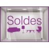 Sticker Soldes meubles décoration accessoires destockage braderie demarque liquidation calicot vitrophanie lettrage adhésif