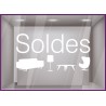 Sticker Soldes meubles décoration accessoires destockage braderie demarque liquidation calicot vitrophanie lettrage adhésif
