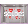 Sticker Soldes nuage de coeurs