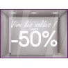 Sticker Vive les Soldes calicot vitrophanie adhésif autocollant géant commerce magasin boutique 