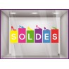 Sticker Soldes Maroquinerie mode chaussure accessoire calicot vitrophanie destockage braderie liquidation lettrage adhesif