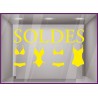 Sticker Soldes Maillots de bain ete mode bord de mer lettrage adhésif calicot vitrophanie destockage braderie liquidation stock