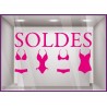 Sticker Soldes Maillots de bain ete mode bord de mer lettrage adhésif calicot vitrophanie destockage braderie liquidation stock