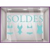 Sticker Soldes Maillots de bain ete mode bord de mer lettrage adhésif calicot vitrophanie destockage braderie liquidation stock