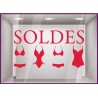 Sticker Soldes Maillots de bain ete mode bord de mer lettrage adhésif calicot vitrophanie destockage braderie liquidation stock