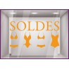 Sticker Soldes Maillots de bain ete mode bord de mer lettrage adhésif calicot vitrophanie destockage braderie liquidation stock