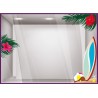 Kit de stickers surf cocotiers été devanture magasin calicot vacances bord de mer mode vitrophanie enseigne commerce adhesif