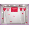 Sticker saint valentin guirlande autocollant adhesif vitrine boutique commerce mode fleuriste boulangerie