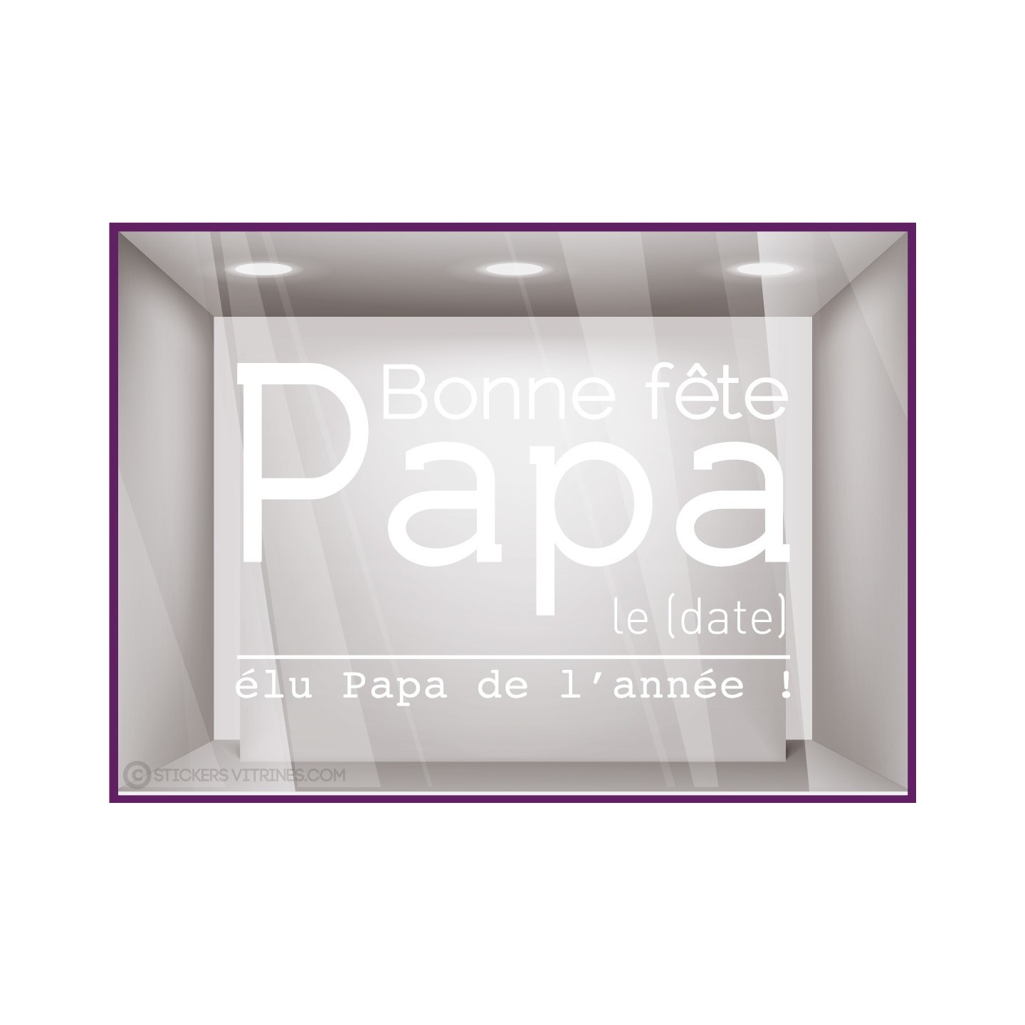 Sticker Elu Papa de l'année lettrage adhesif fete des peres papas mode chaussure accessoire vitrophanie devanture commerce