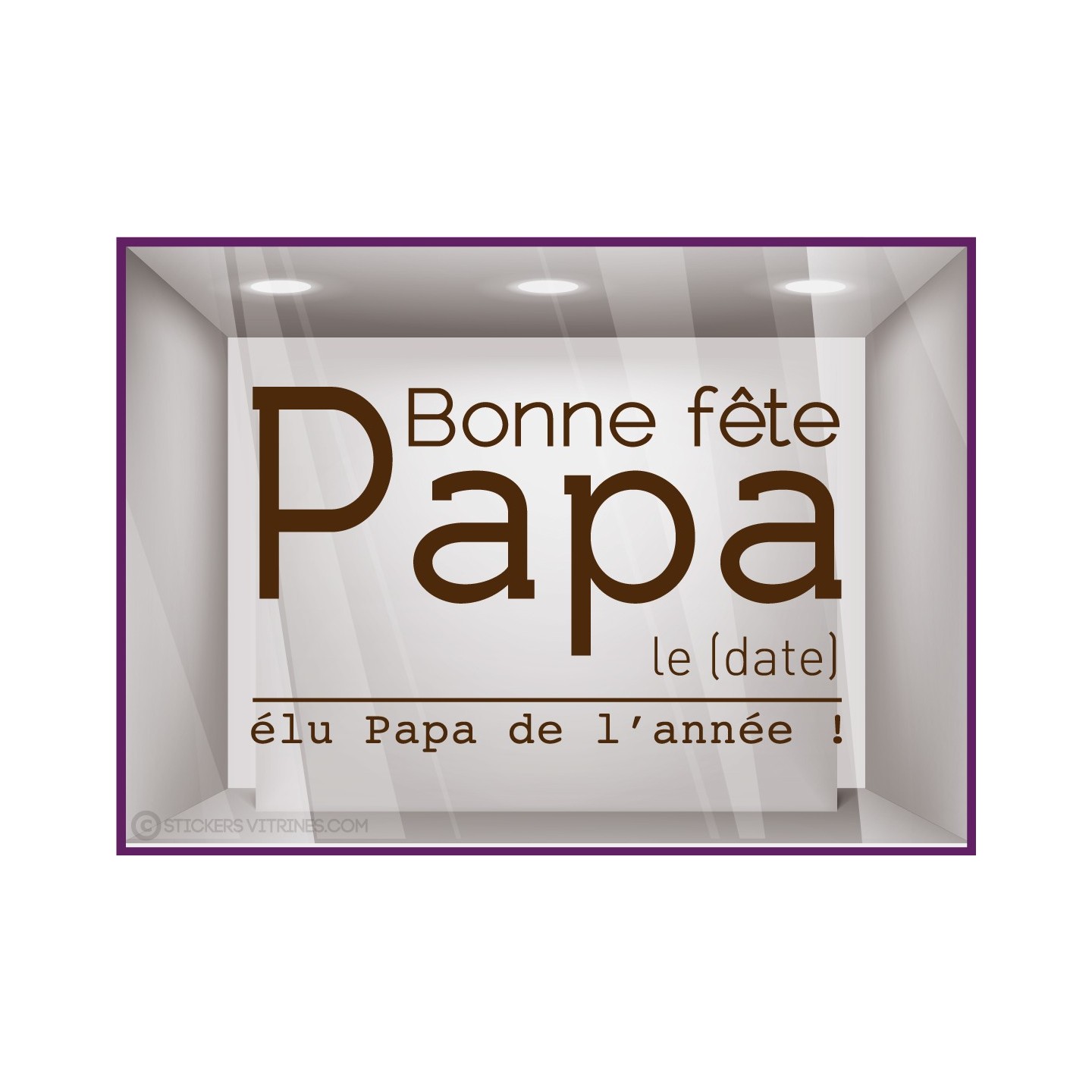 Sticker Elu Papa de l'année lettrage adhesif fete des peres papas mode chaussure accessoire vitrophanie devanture commerce