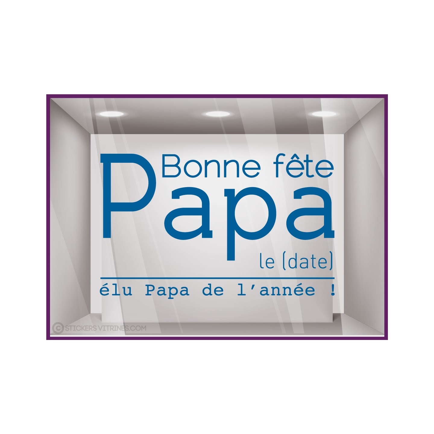 Sticker Elu Papa de l'année lettrage adhesif fete des peres papas mode chaussure accessoire vitrophanie devanture commerce