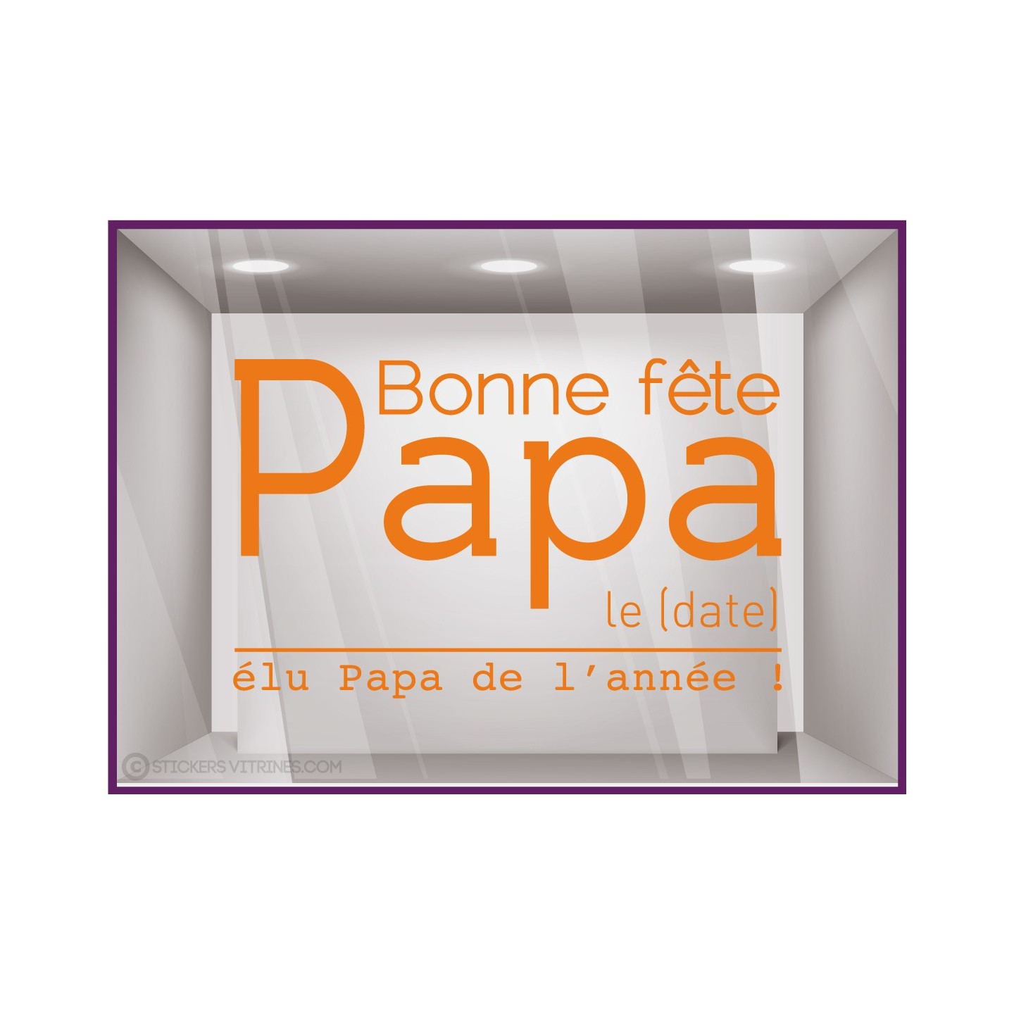 Sticker Elu Papa de l'année lettrage adhesif fete des peres papas mode chaussure accessoire vitrophanie devanture commerce