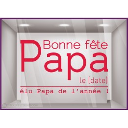 Sticker Elu Papa de l'année lettrage adhesif fete des peres papas mode chaussure accessoire vitrophanie devanture commerce