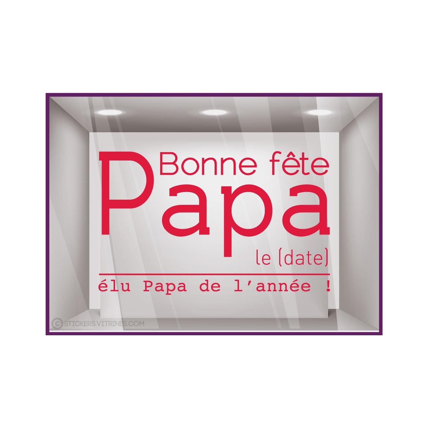 Sticker Elu Papa de l'année lettrage adhesif fete des peres papas mode chaussure accessoire vitrophanie devanture commerce