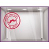 Sticker Tampon bonne Fête Papa père moustache vitrophanie pret a porter coiffeur maroquinerie caviste devanture commerce 