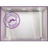 Sticker Tampon bonne Fête Papa père moustache vitrophanie pret a porter coiffeur maroquinerie caviste devanture commerce 