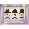 Sticker Fête des Pères papas mode chapeau lunette opticien parfumerie accessoire lettrage adhesif calicot devanture commerce