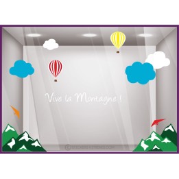 Kit de stickers Vive la montagne été devanture calicot enseigne vitrophanie agence de voyage sport lettrage adhesif