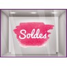 Sticker Soldes Aquarelle ete destockage braderie liquidation promotion mode maroquinerie opticien bord de mer commerce vitrine 