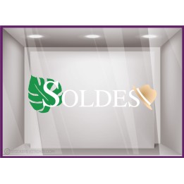Sticker Soldes Panama promotion pourcentage lettrage adhésif mode sport opticien devanture vitrophanie vitrine commerce