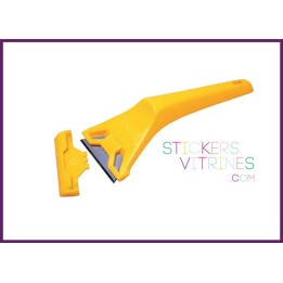 Gratte-Vitres pour décoller des stickers vitrine commerce magasin vitrophanie dépose autocollant adhésif