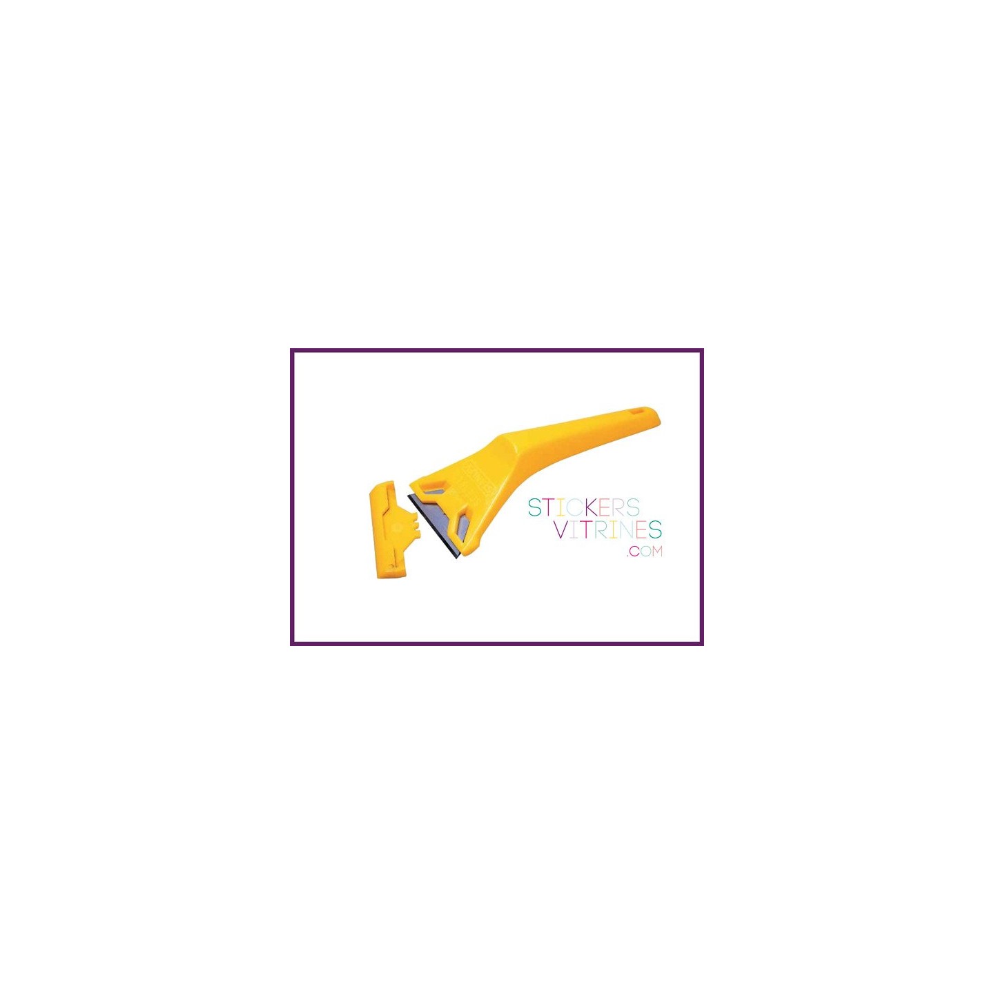 Gratte-Vitres pour décoller des stickers vitrine commerce magasin vitrophanie dépose autocollant adhésif