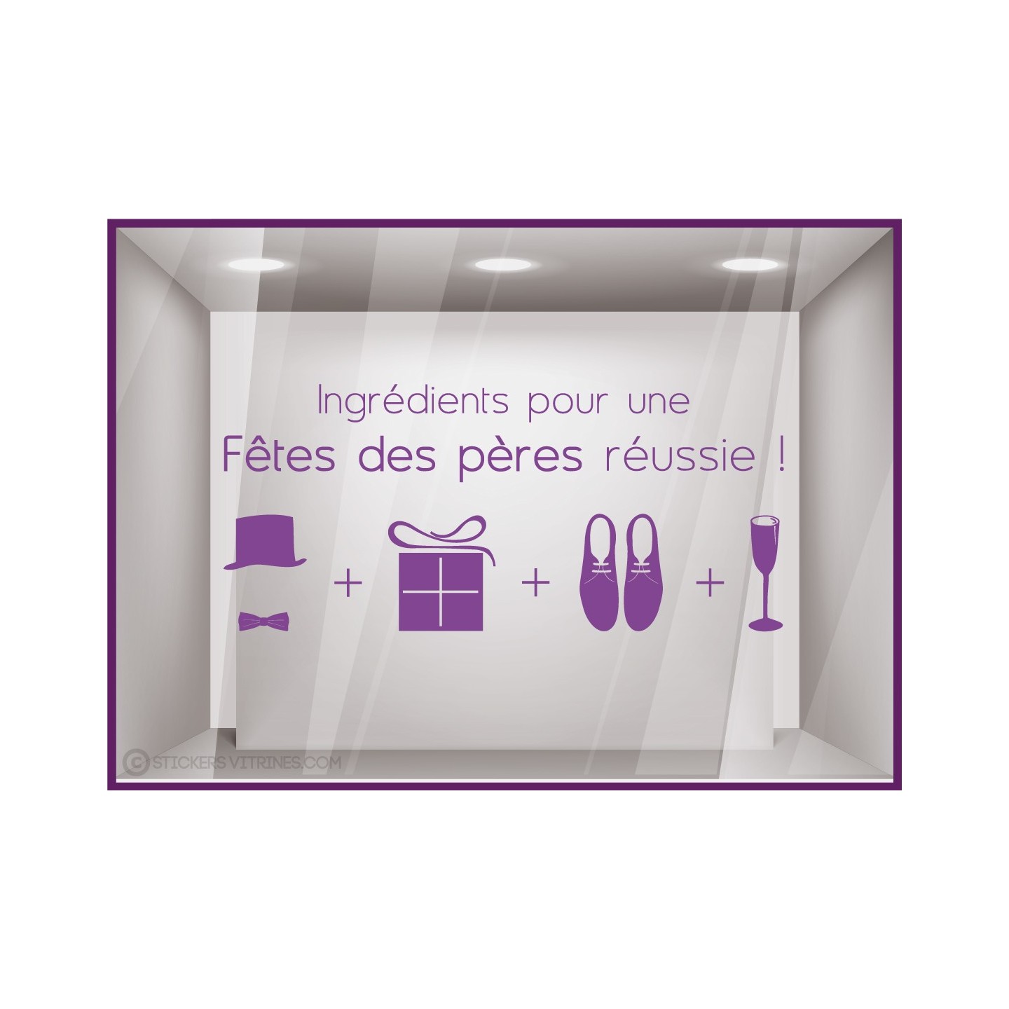 Sticker Ingrédients Fête des Pères adhésif calicot vitrophanie devanture boutique