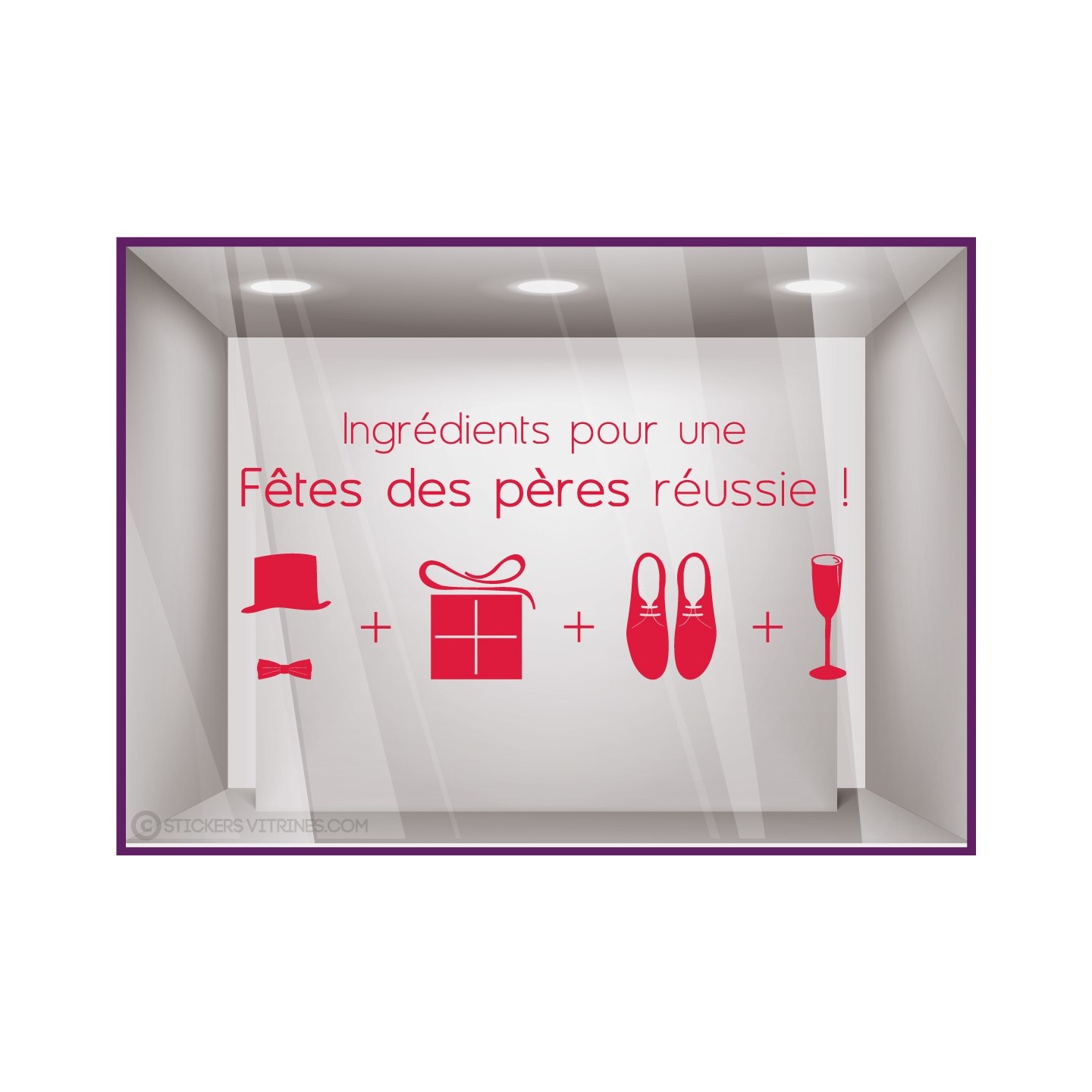 Sticker Ingrédients Fête des Pères adhésif calicot vitrophanie devanture boutique