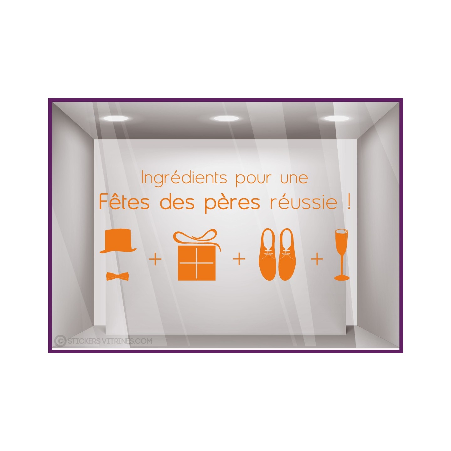Sticker Ingrédients Fête des Pères adhésif calicot vitrophanie devanture boutique
