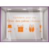 Sticker Ingrédients Fête des Pères adhésif calicot vitrophanie devanture boutique