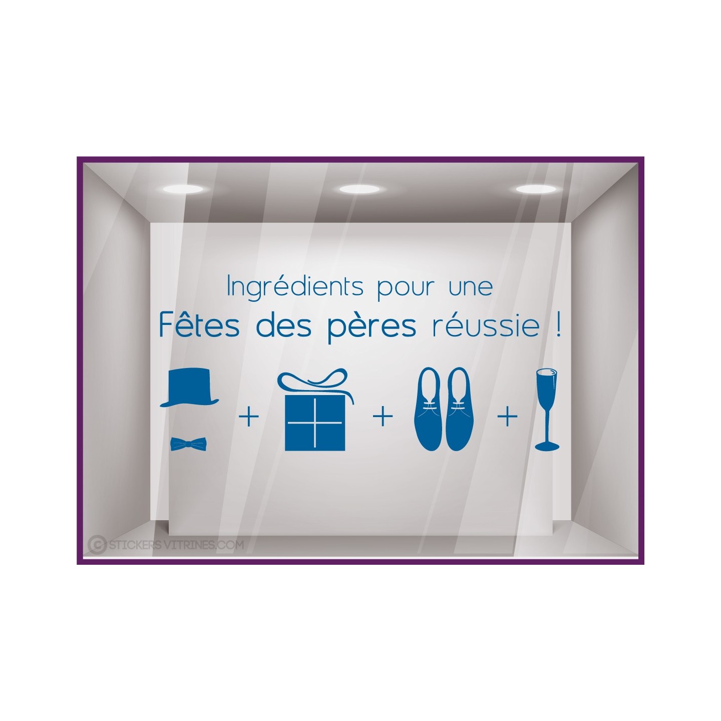 Sticker Ingrédients Fête des Pères adhésif calicot vitrophanie devanture boutique