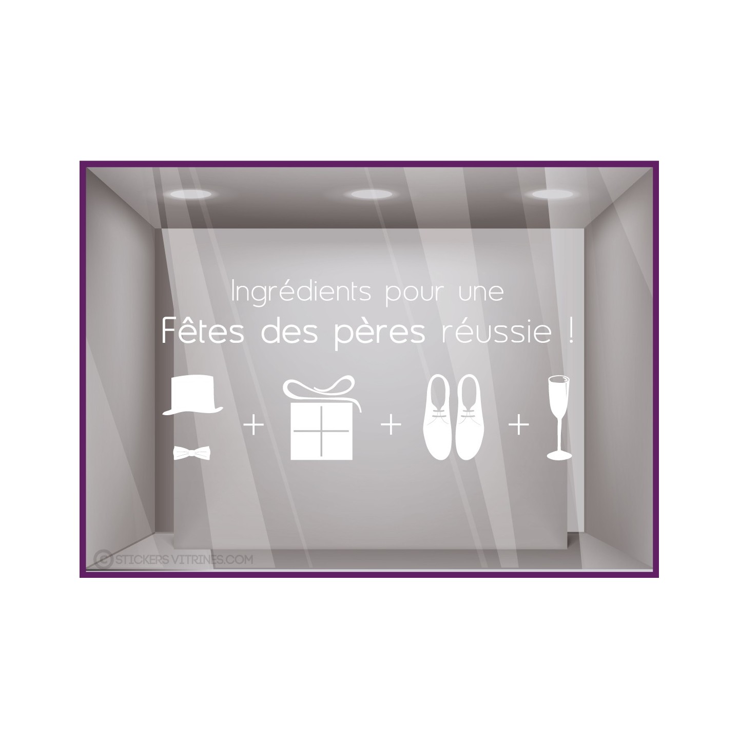 Sticker Ingrédients Fête des Pères adhésif calicot vitrophanie devanture boutique