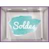 Sticker Soldes Aquarelle ete destockage braderie liquidation promotion mode maroquinerie opticien bord de mer commerce vitrine 
