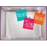 Sticker Soldes Post it promotion destockage braderie liquidation lettrage adhesif vitrophanie pourcentage vitrine