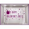 Sticker Champagne Happy Valentine's Day saint valentin vitrine devanture magasin boutique sticker calicot vitrophanie mode mode