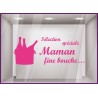 Vitrophanie pour vitrine Sticker Sélection Spéciale Maman Fine Bouche fete des meres caviste epicerie fine calicot lettrage 