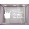 Vitrophanie pour vitrine Sticker Sélection Spéciale Maman Fine Bouche fete des meres caviste epicerie fine calicot lettrage 