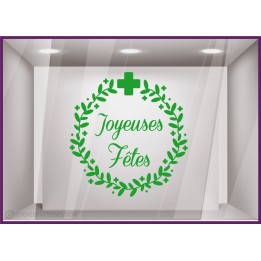 Couronne santé NOEL PHARMACIE DECORATION VITRINE FETES