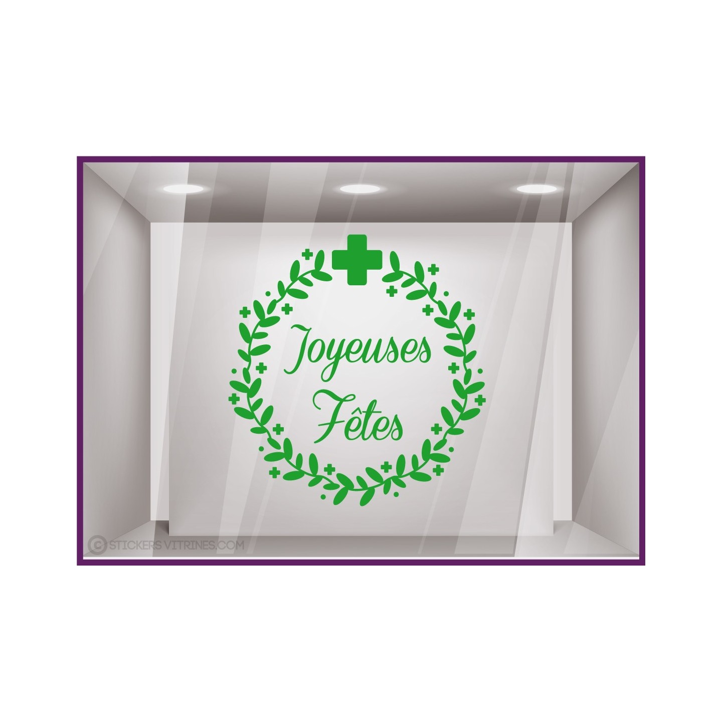 Couronne santé NOEL PHARMACIE DECORATION VITRINE FETES