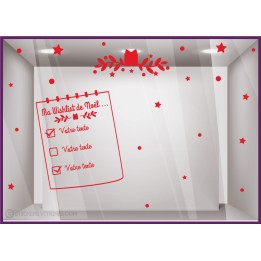 Kit de Stickers-ma Wishlist de Noel a Personnaliser-hiver-neige-etoiles-flocons-vitrine-fetes-devanture-boutique-decoration