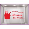 Vitrophanie pour vitrine Sticker Sélection Spéciale Maman Fine Bouche fete des meres caviste epicerie fine calicot lettrage 