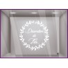 Sticker Couronne Décoration de Fête adhésif  noël hiver vitrophanie magasin vitrine devanture autocollant