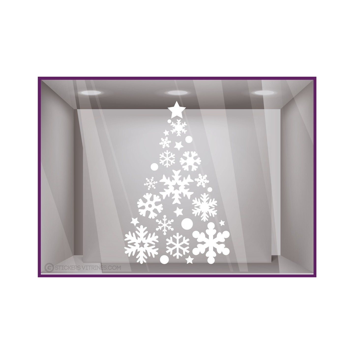 Sticker Sapin noel sticker vitrine magasins facade mode decoration