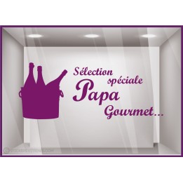 Sticker Sélection Spéciale Papa Gourmet vitrophanie adhésif calicot vitrine caviste epicerie supermarche lettrage autocollant 